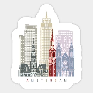 Amsterdam V2 skyline poster Sticker